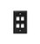 FACEPLATE, FLAT, 1-GANG, 4-PORT, BLACK