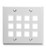 FACEPLATE, FLAT, 2-GANG, 12-PORT, WHITE
