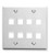 FACEPLATE, FLAT, 2-GANG, 8-PORT, WHITE