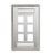 FACEPLATE, ID STAINLESS, 1-GANG, 6-PORT