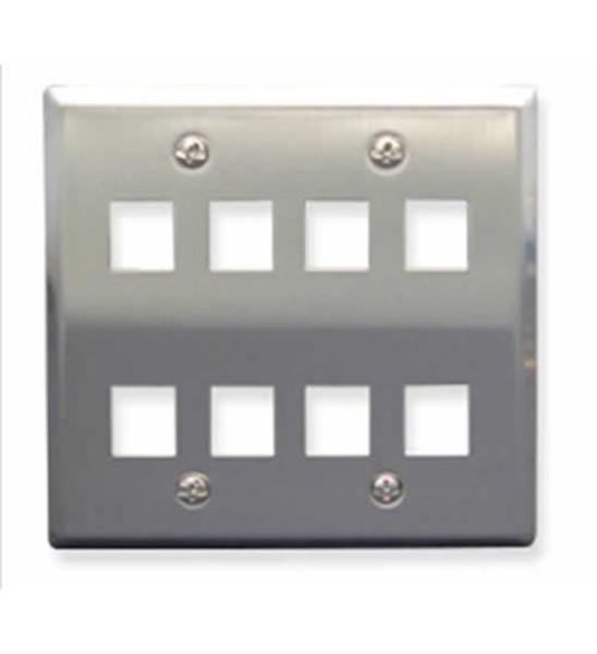 ICC IC107DF8SS 8 PORT FACEPLATE STAINLESS