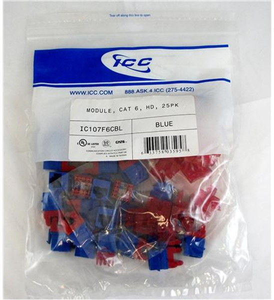 ICC MODULE- CAT 6- HD- 25PK- BLUE