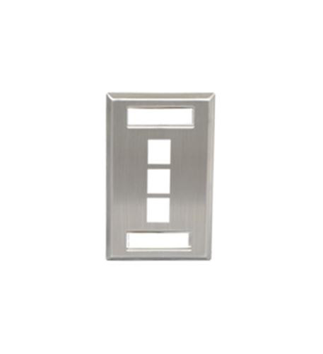 ICC FACEPLATE- ID- STAINLESS- 1-GANG- 3-PORT