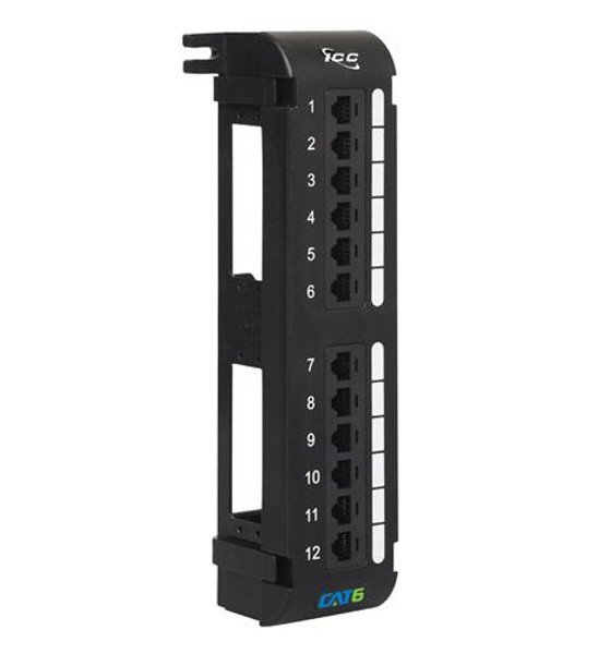 ICC PATCH PANEL- VERTICAL- CAT 6- 12-PORT