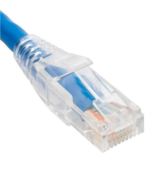 ICC PATCH CORD CAT6 CLEAR BOOT 1' BLUE