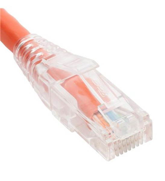 ICC PATCH CORD CAT6 CLEAR BOOT 1' ORANGE
