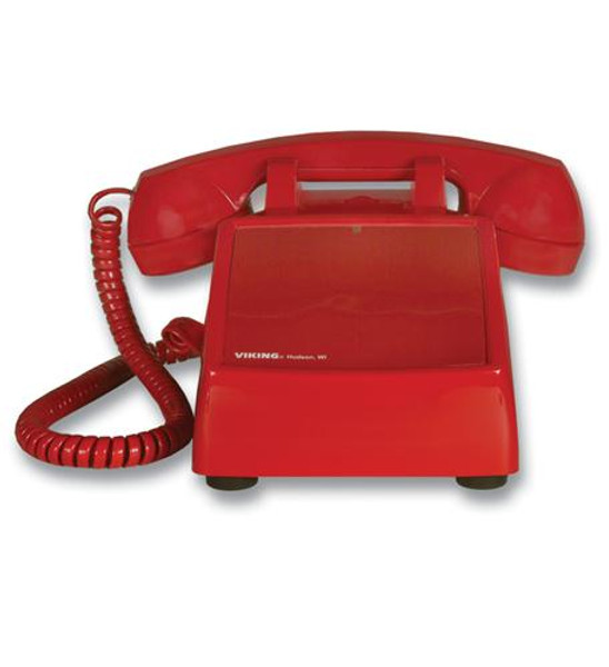 Viking Electronics Hotline Desk Phone - Red