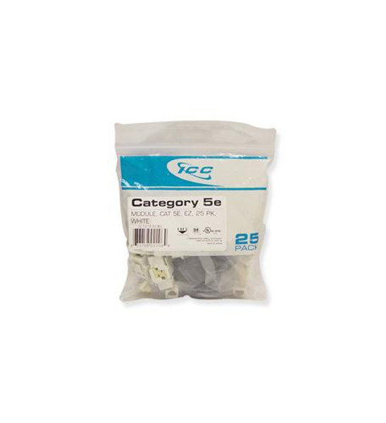 MODULE, CAT 5e, EZ, 25 PK, WHITE