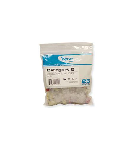 MODULE, CAT 6, EZ, 25 PK, IVORY