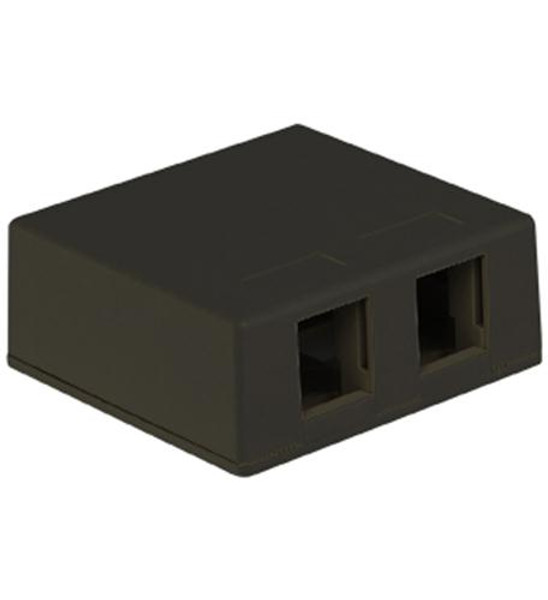 SURFACE MOUNT BOX, 2-PORT, BLACK
