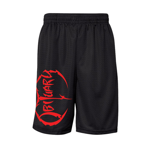 Mess Shorts with Pockets and Large Red Obituary Logo