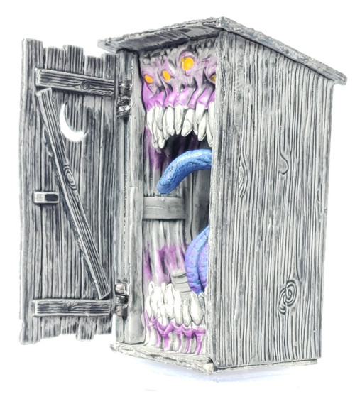 Outhouse Mimic miniature from Dungeons & Dragons Icons of the Realms: Mordenkainen Presents Monsters of the Multiverse set.