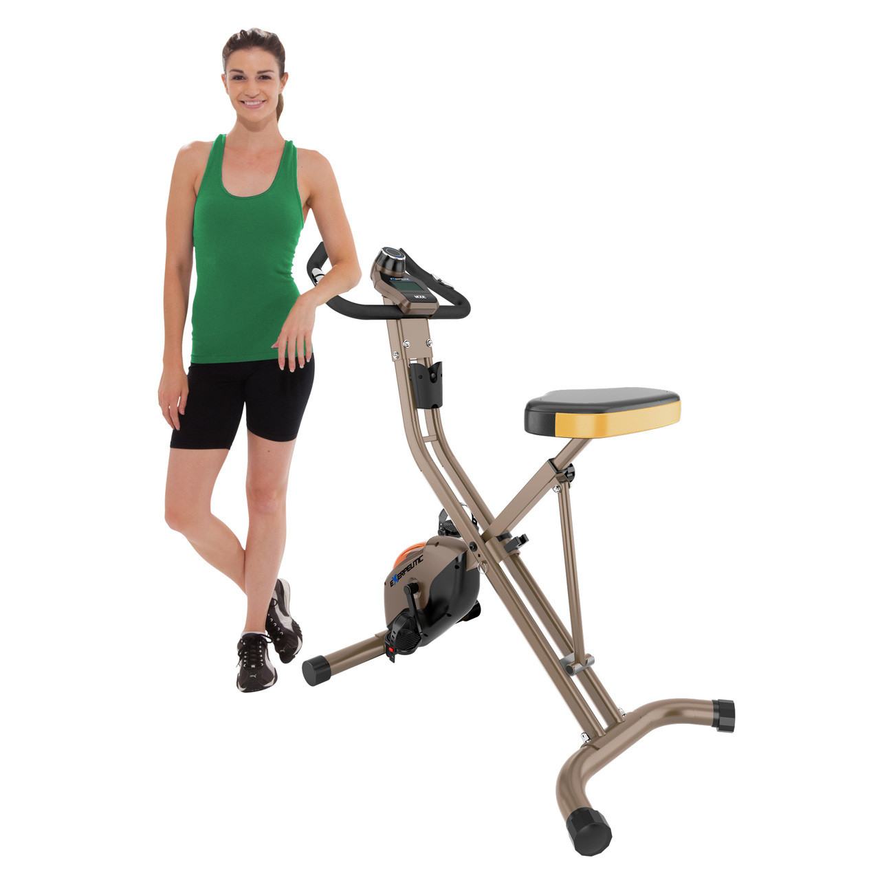 exerpeutic gold heavy duty foldable exercise bike