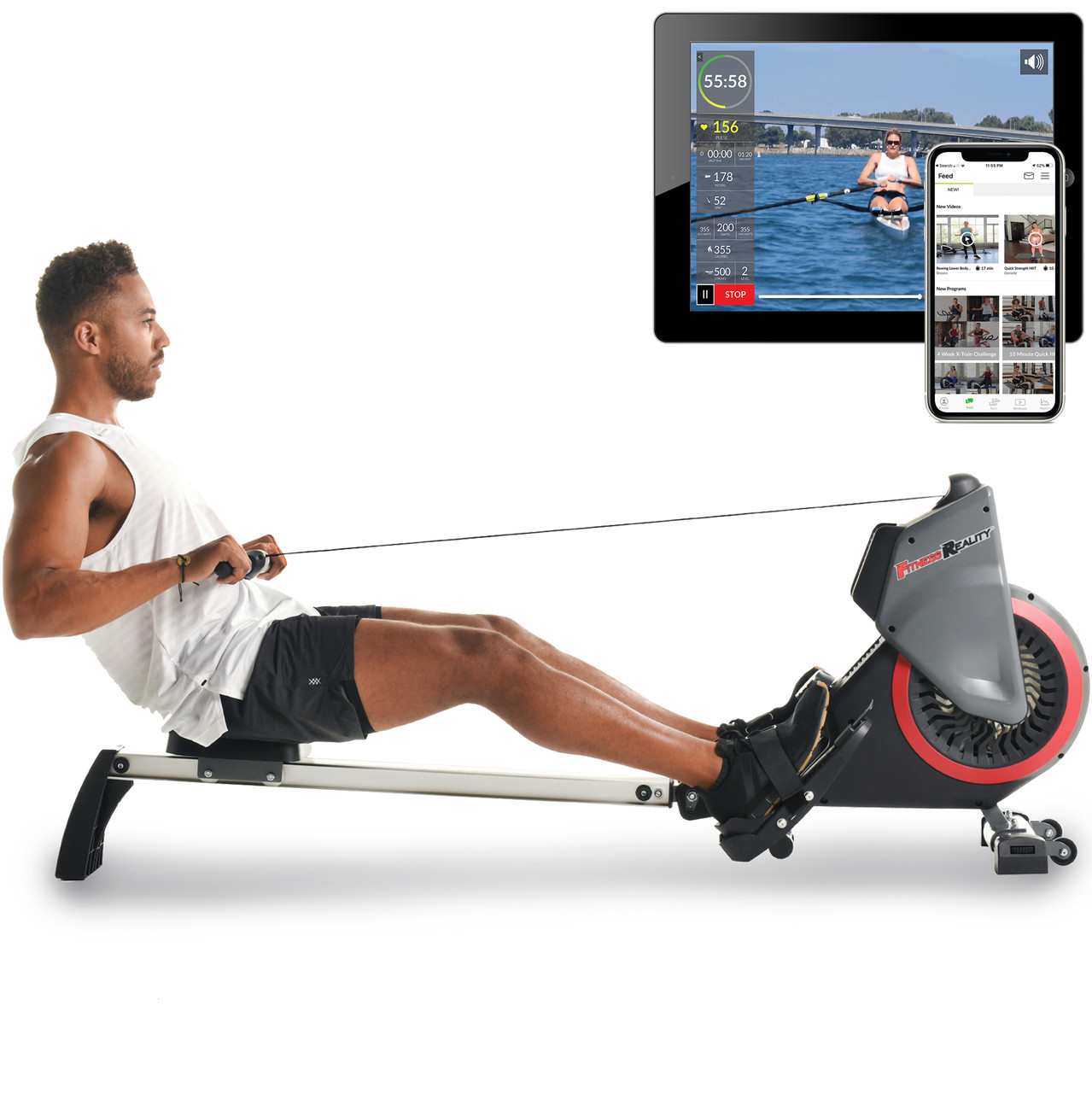 FITNESS REALITY Dual Transmission Fan Rower with MyCloudFitness App - XPLUS  OUTDOOR INC.