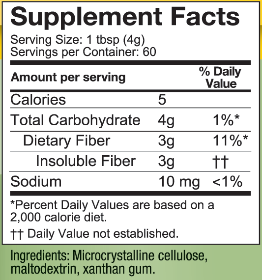 UniFiber Supplement Facts