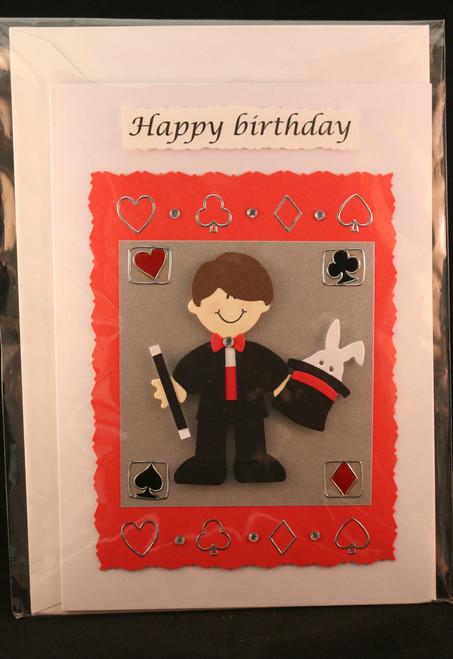 Magician silver greeting card