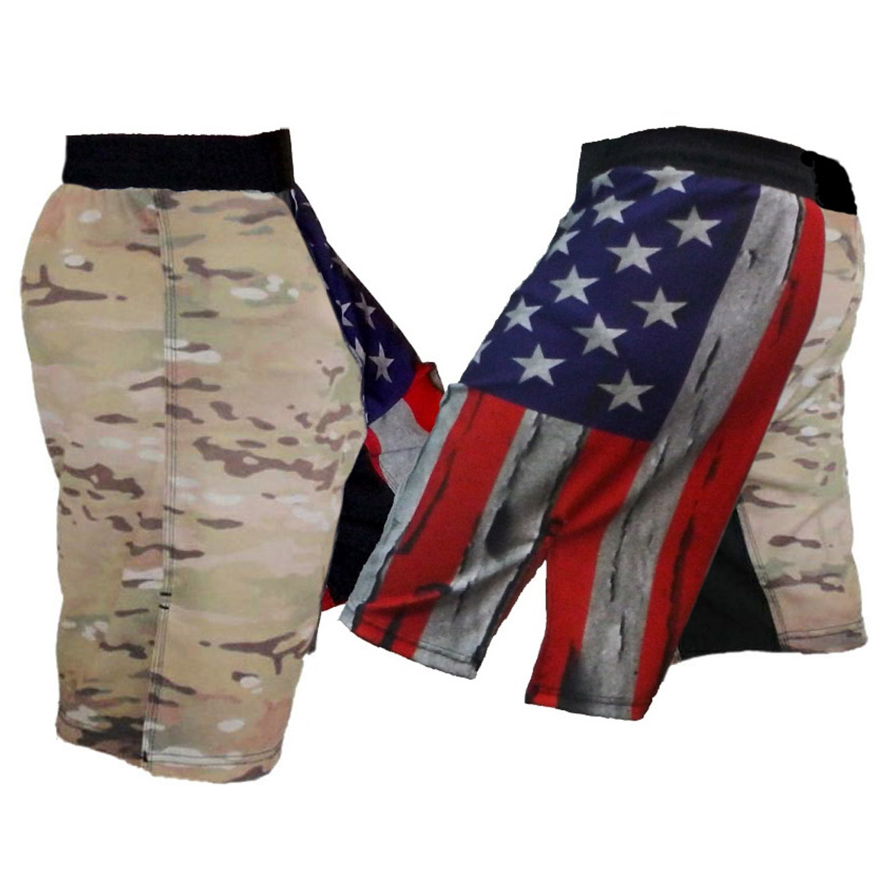 Distressed USA Flag and Multicam MMA Shorts - Combatives Gear a DIV of ...