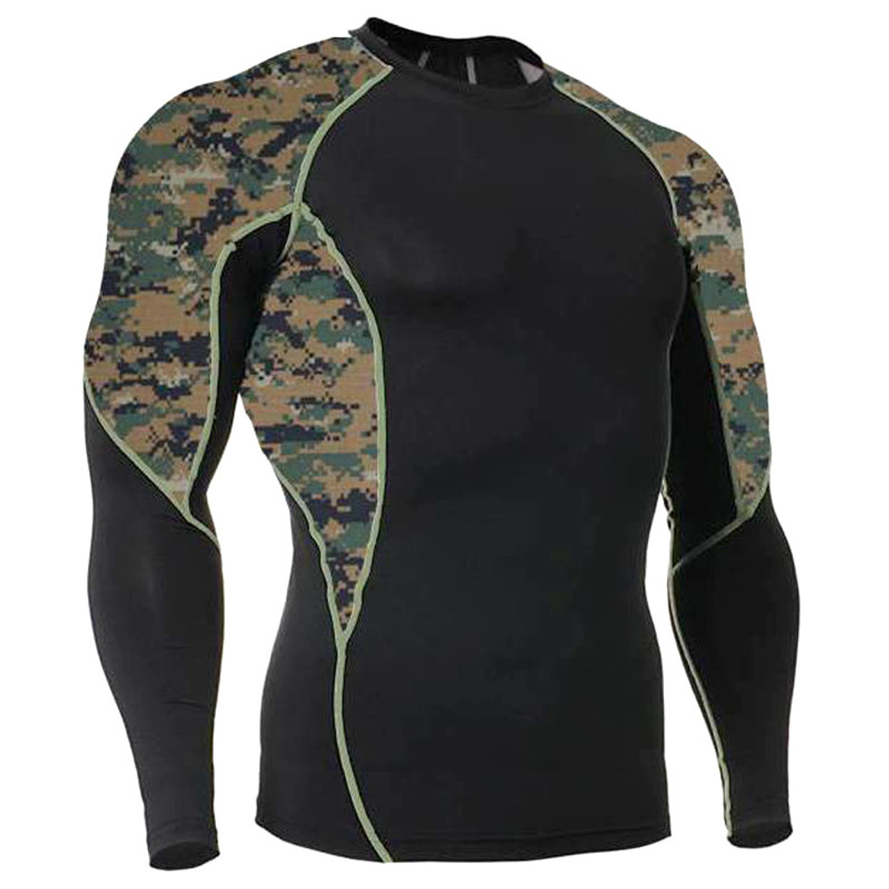 Marpat Camouflage Long Sleeve Side Panel Rash Guard - Combatives Gear a ...