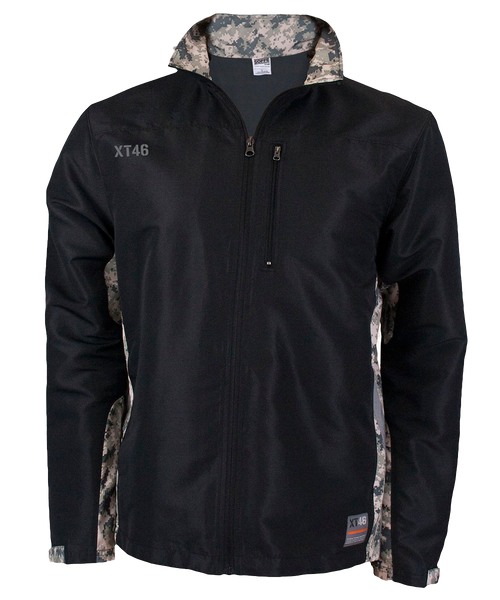 Men's XWIND Full Zip Jacket - Black ACU - Digital Army Camo Accents Soffe