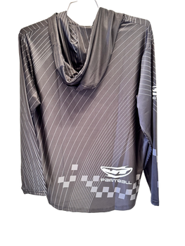 JT paintball pinstripe black grey dryfit hoodie back