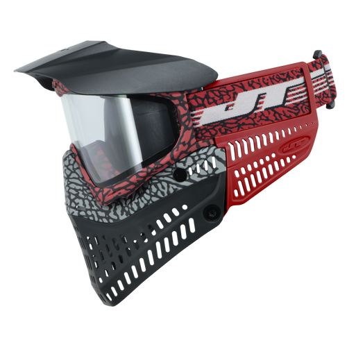 JT Proflex LE Paintball Mask - Mastodon Red/Grey + Bonus Red Ears