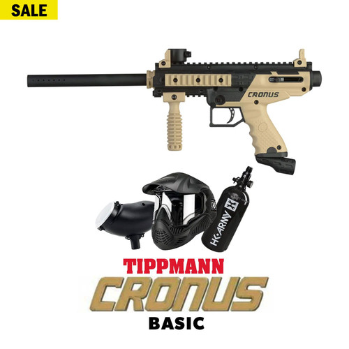 Tippmann Cronus Basic Black Friday Package - Gun, Upgraded Mask, Hopper & Compressed Air Tank