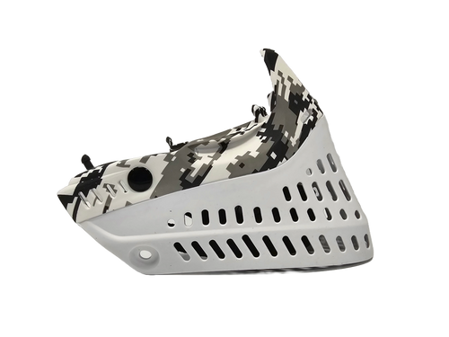 JT Proflex Skirt - LE Digital Snow Camo w/ Magnetic Chinstrap - White