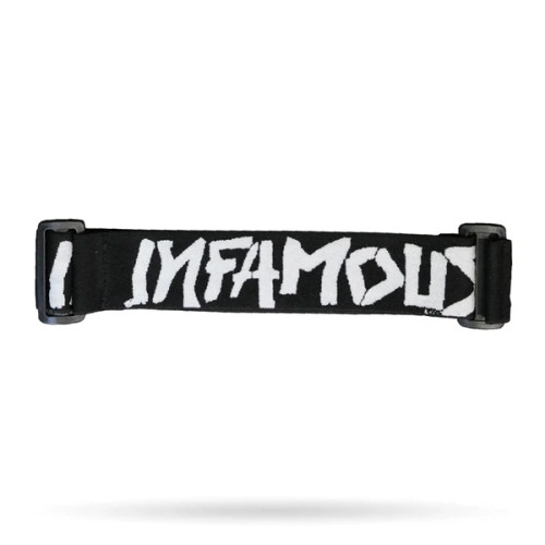 Infamous Pro DNA Spray Logo Goggle Strap - White – Limited Edition