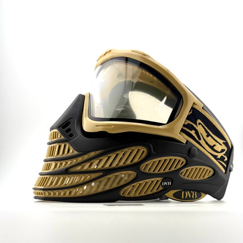 JT Paintball Flex 8 Goggle - LE Black/Tan - DV8 Ear Black/Tan Logo Combo