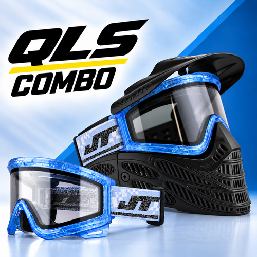JT Paintball Flex 9 Goggle - Vadar Black - Aquamarine QLS Quick Change Lens Combo