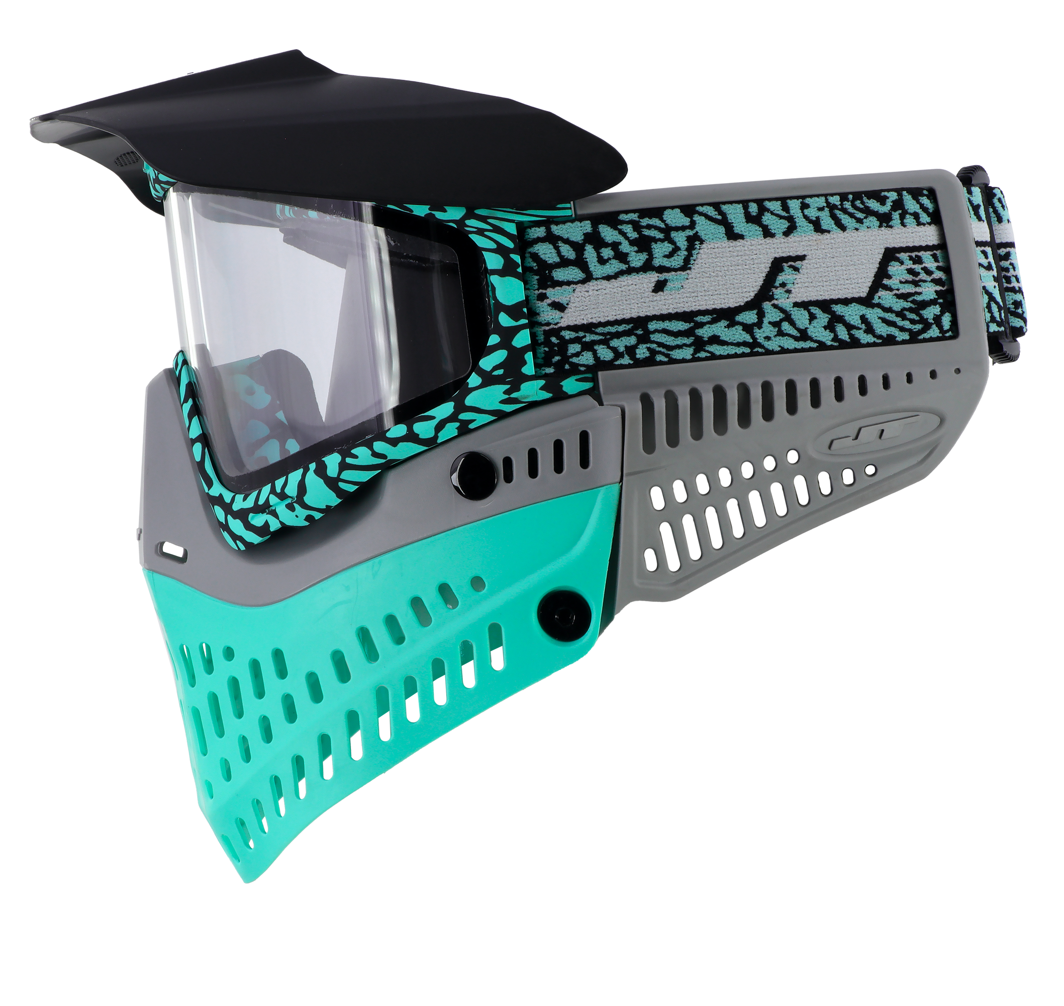 JT Paintball LE Mastodon ProFlex Goggle - Aquamarine/Grey Ears