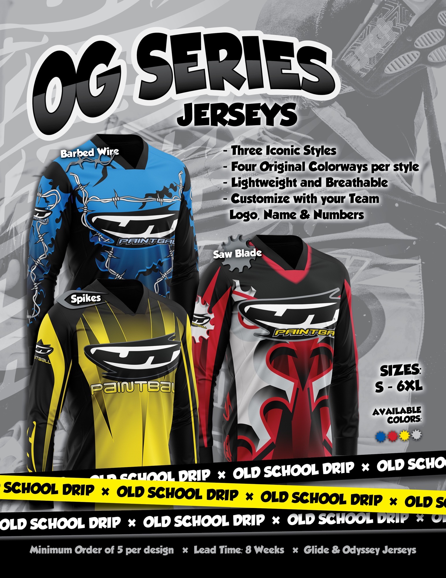 NEW JT Bandana Paintball Jersey - Red - Small