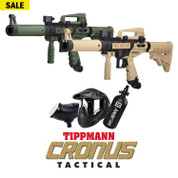 Tippmann Cronus Tactial Black Friday Package - Gun, Mask, Hopper & Compressed Air Tank