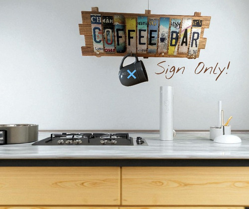 Coffee Bar Cut License Plate Strip Sign