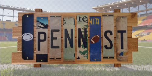 Penn State Cut License Plate Strip Sign