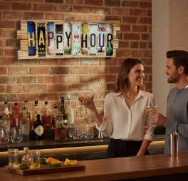 Happy Hour Cut License Plate Strip Sign