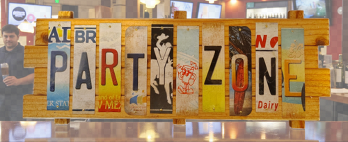 Party Zone Cut License Plate Strip Sign