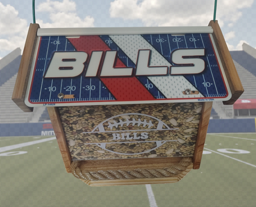 Buffalo Bills Deluxe Two-Sided Cedar Bird Feeder (SB Series)