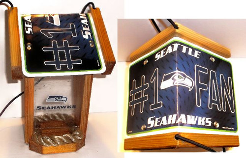 Seattle Seahawks #1 Fan License Plate Roof Bird Feeder