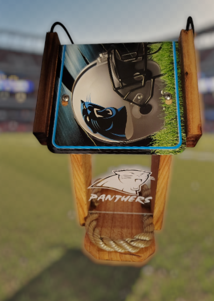 Carolina Panthers License Plate Roof Bird Feeder