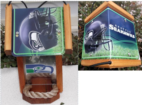 Seattle Seahawks License Plate Roof Bird Feeder (NW Style)