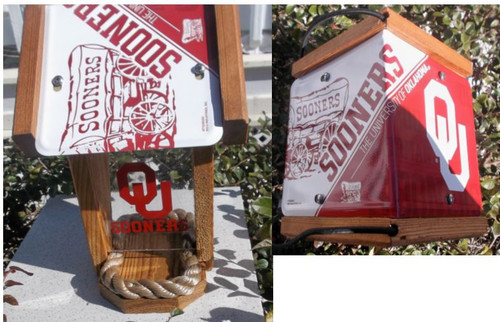 Oklahoma Sooners License Plate Roof Bird Feeder (SI Series)