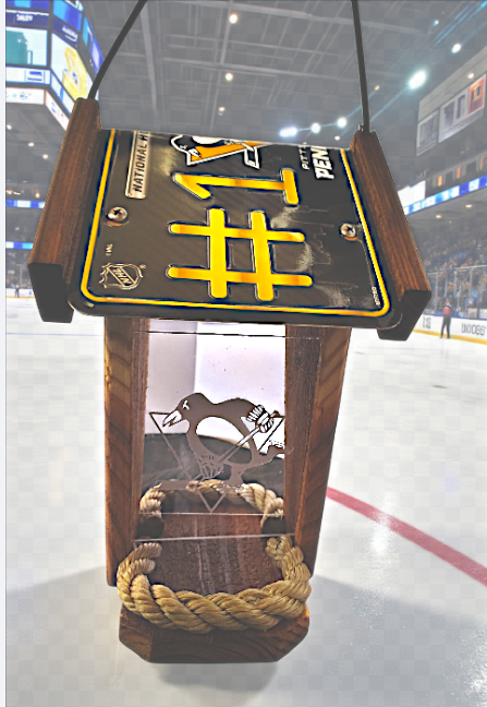 Pittsburgh Penguins #1 Fan License Plate Roof Bird Feeder