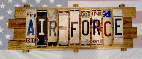 AIR FORCE CUT LICENSE PLATE STRIP SIGN