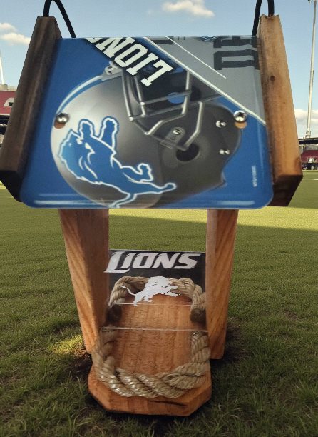 Detroit Lions License Plate Roof Bird Feeder (SI Series)