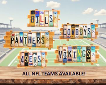 NFL CUT LICENSE PLATE STRIP SIGNS