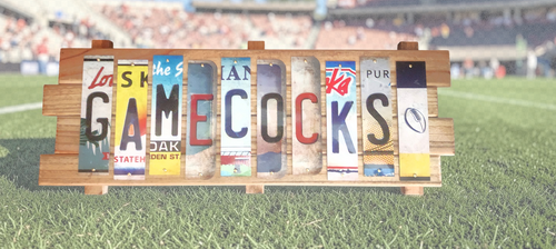 Gamecocks (USC) Cut License Plate Strip Sign