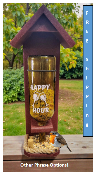 Polywood Wine Bottle Bird Feeder