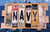 NAVY CUT LICENSE PLATE STRIP SIGN