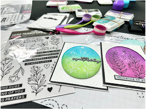 Negative/Positive Rub-on Cards-Beau Q Creations